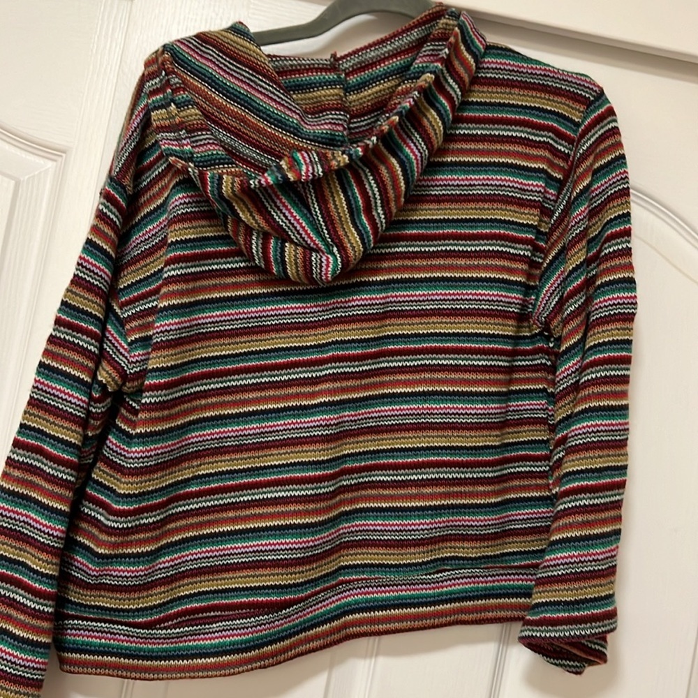 NWT-  Striped Hooded Knitted Sweater - Women’s Small - EARTHBOUND